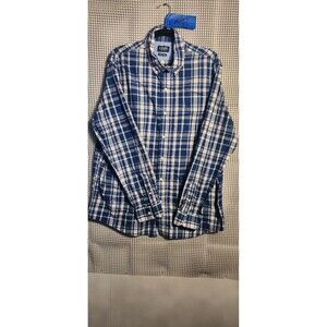 Chaps Men’s Shirt Long Sleeve Size L Blue Checks
